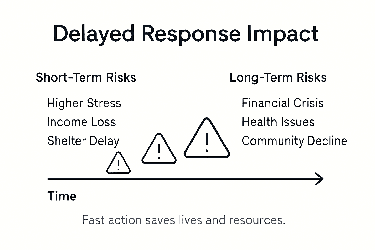 Infographic on risks and costs of disaster delays