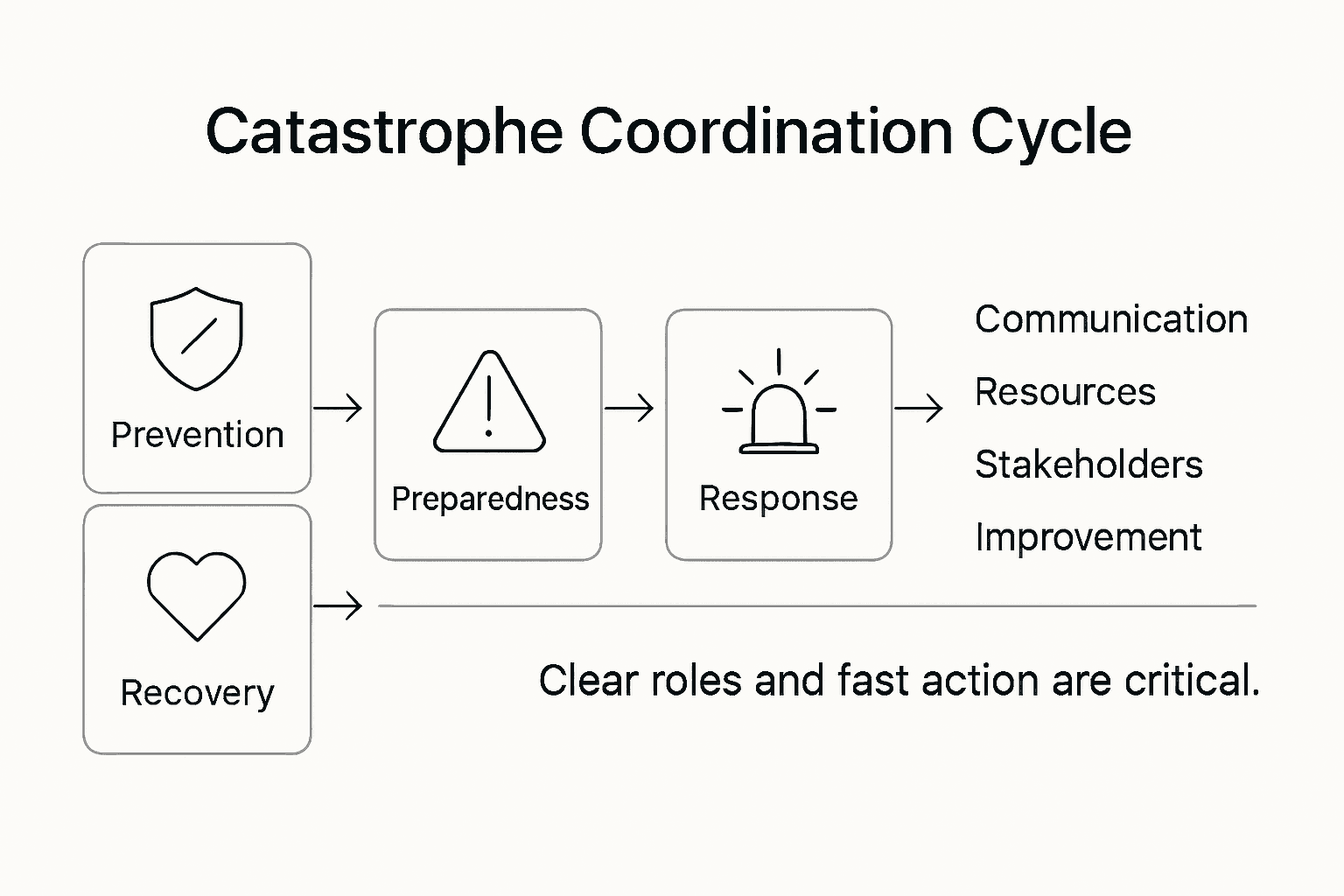 Infographic showing catastrophe coordination process overview