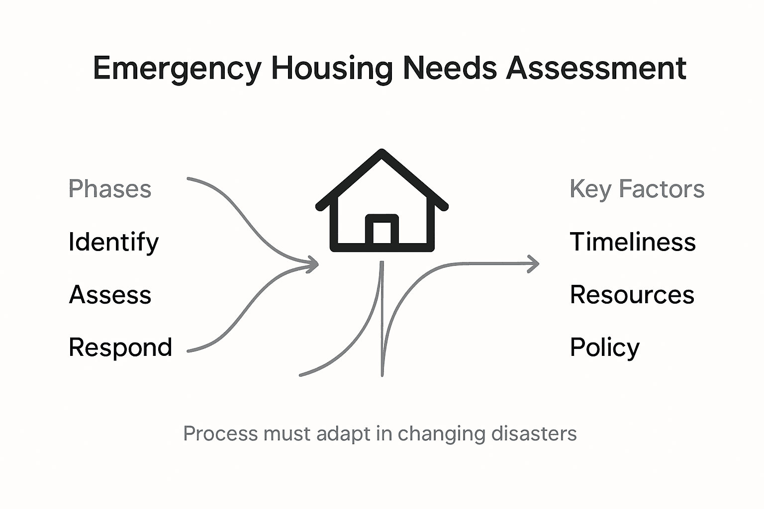 Infographic showing emergency housing needs process