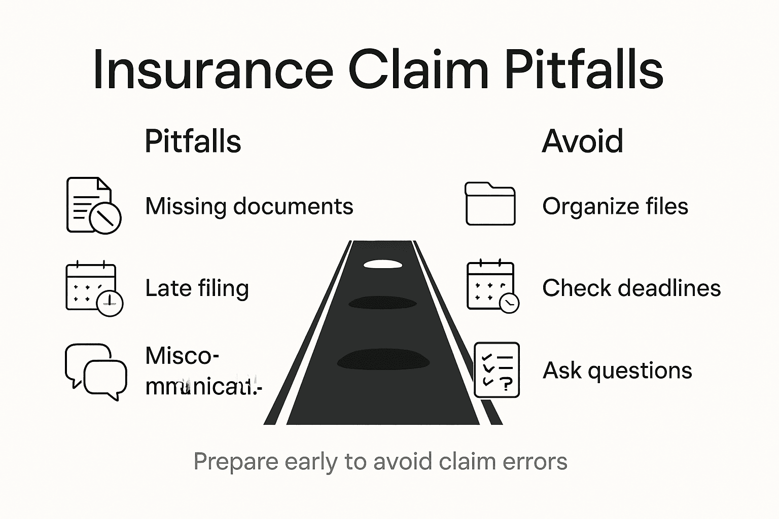 Infographic about avoiding insurance claim pitfalls