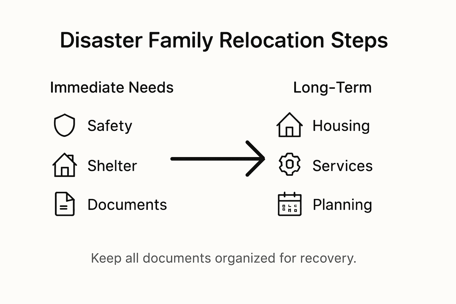 Infographic process of disaster family relocation