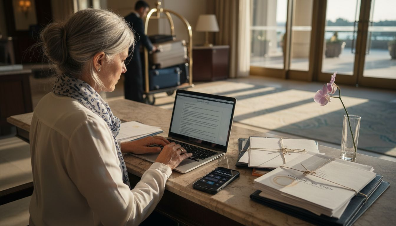 Travel advisor coordinating luxury group logistics