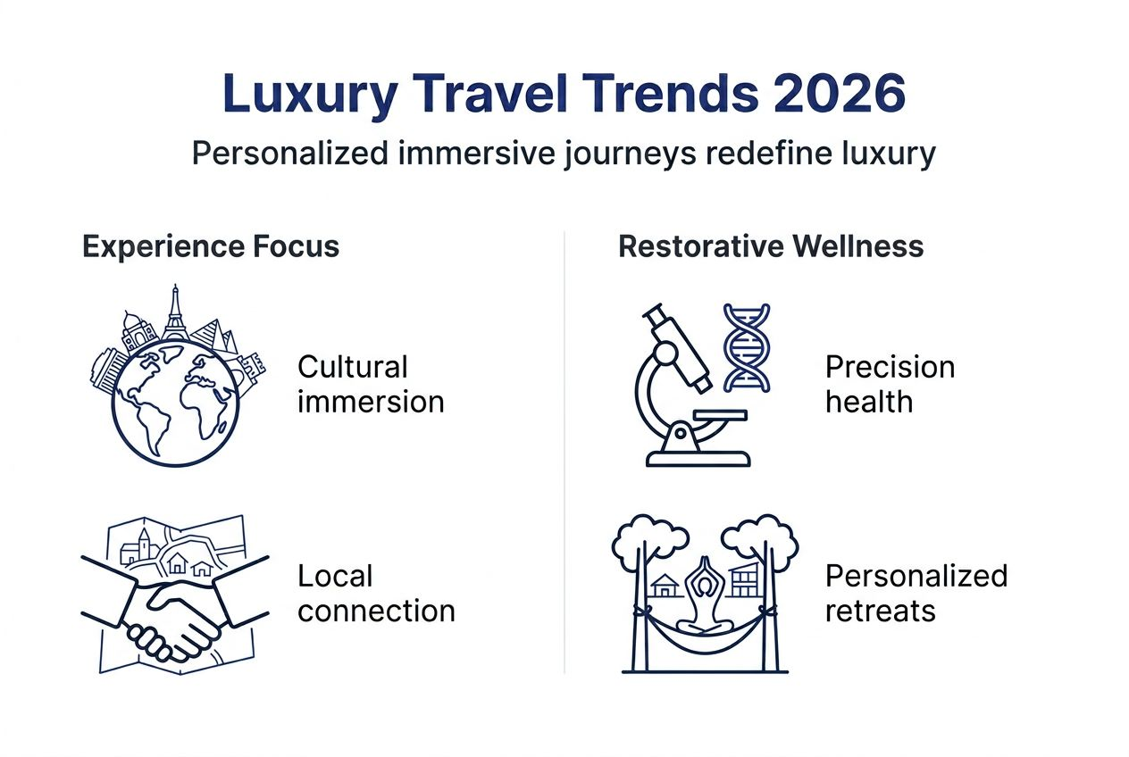 Infographic summarizing luxury travel trends 2026