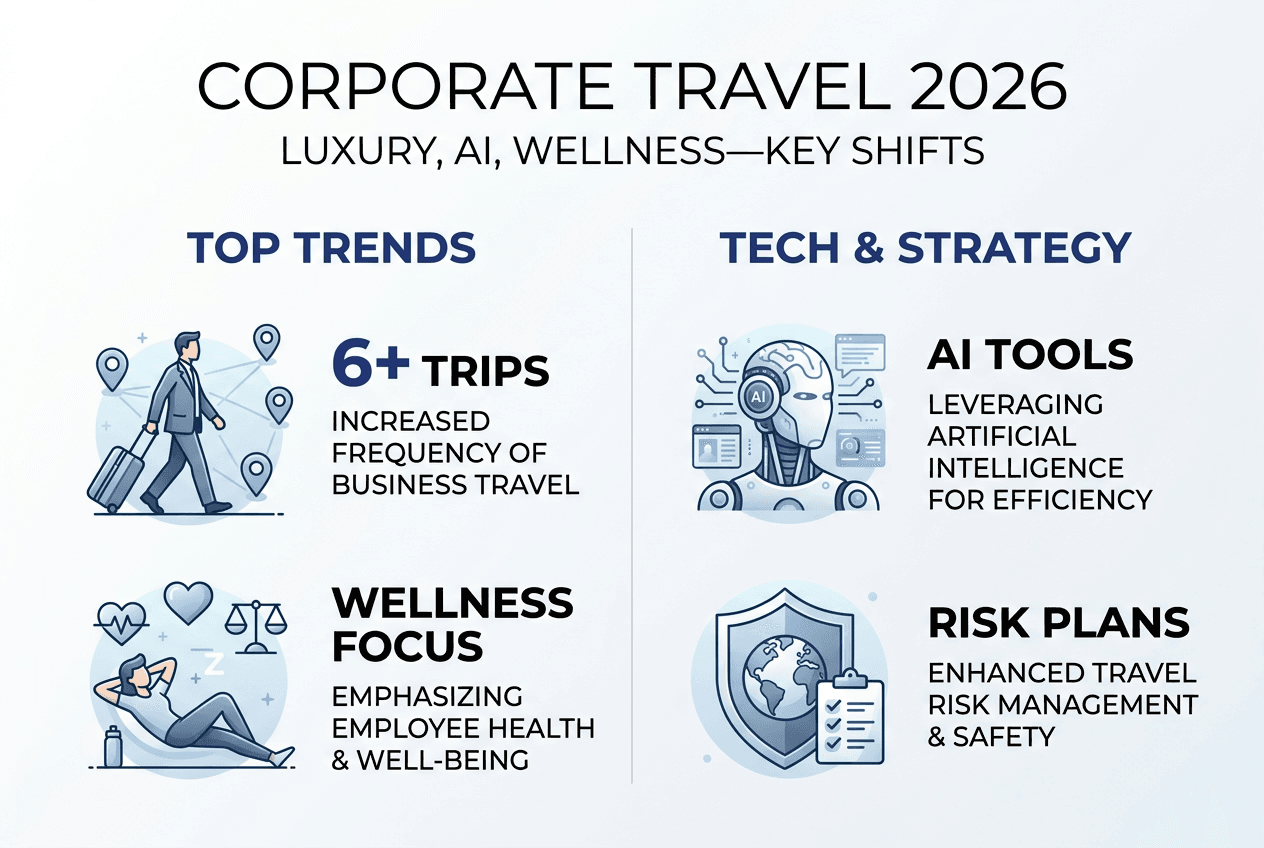Infographic summarizing luxury and tech travel trends