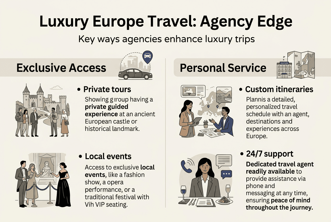 Infographic charting luxury travel agency advantages