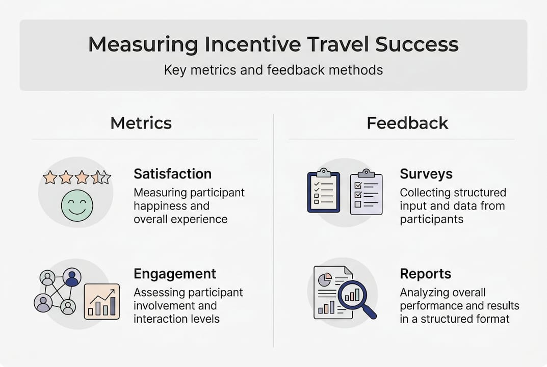 Infographic showing incentive travel metrics and feedback