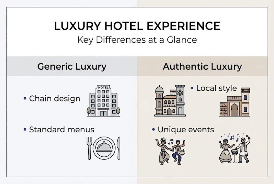 Infographic comparing luxury hotel experiences