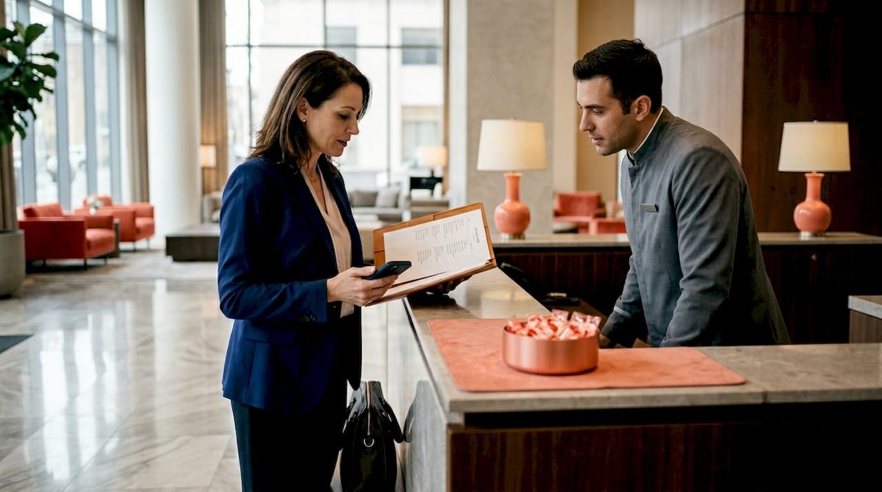 Local partner coordinating with hotel concierge