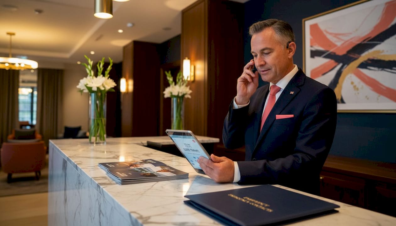 Concierge coordinating solutions during travel hiccups