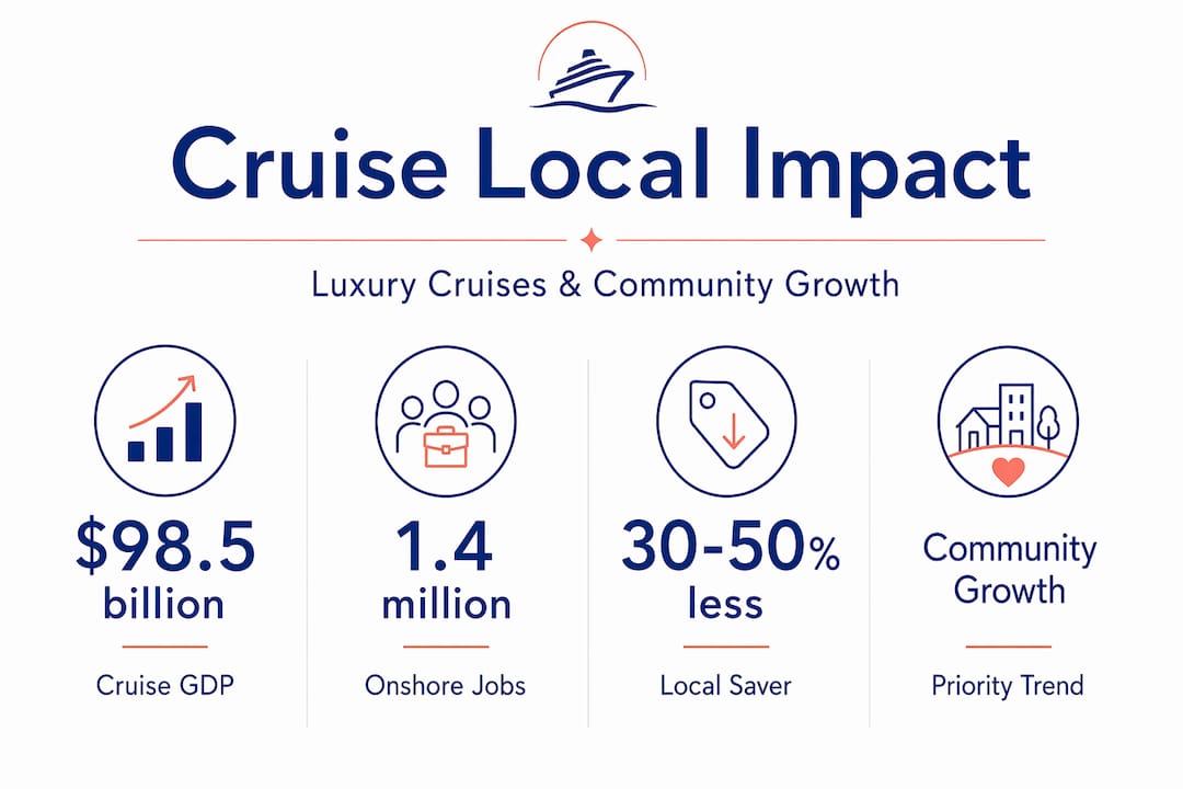 Infographic showing cruise tourism economic impact stats