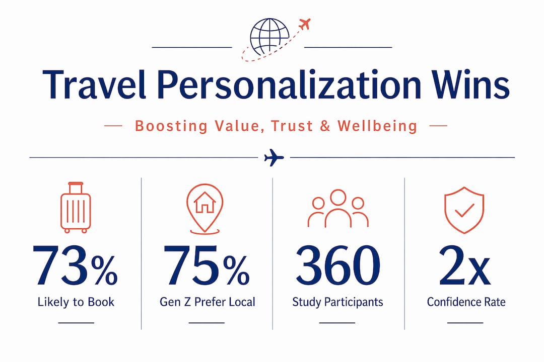 Infographic with travel personalization benefit statistics