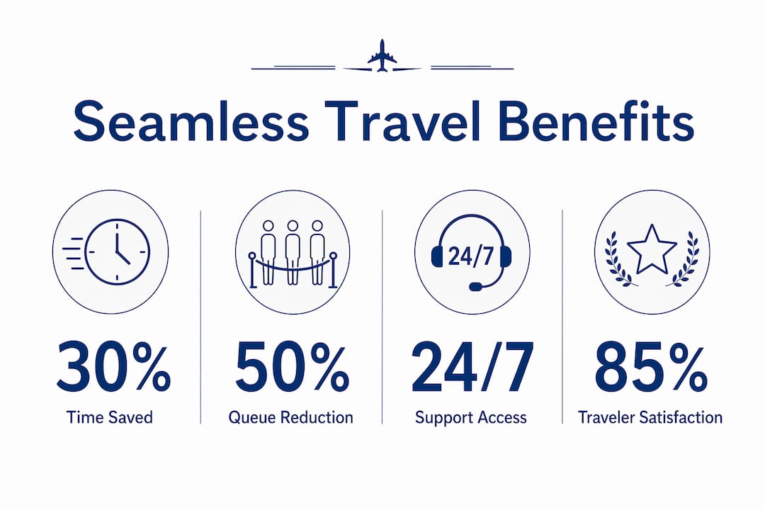 Infographic showing seamless travel benefits