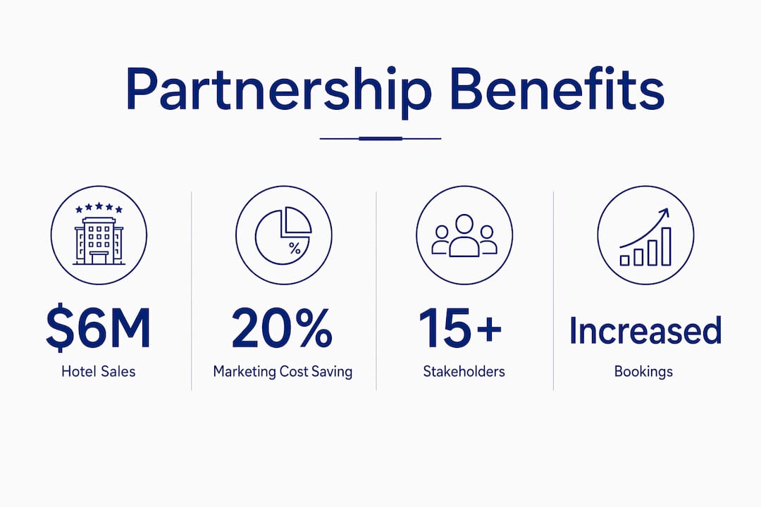 Infographic showing key benefits of destination partnerships