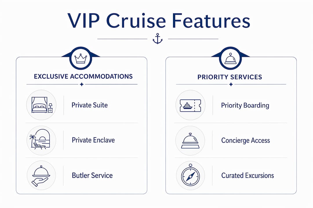 Infographic comparing VIP cruise features