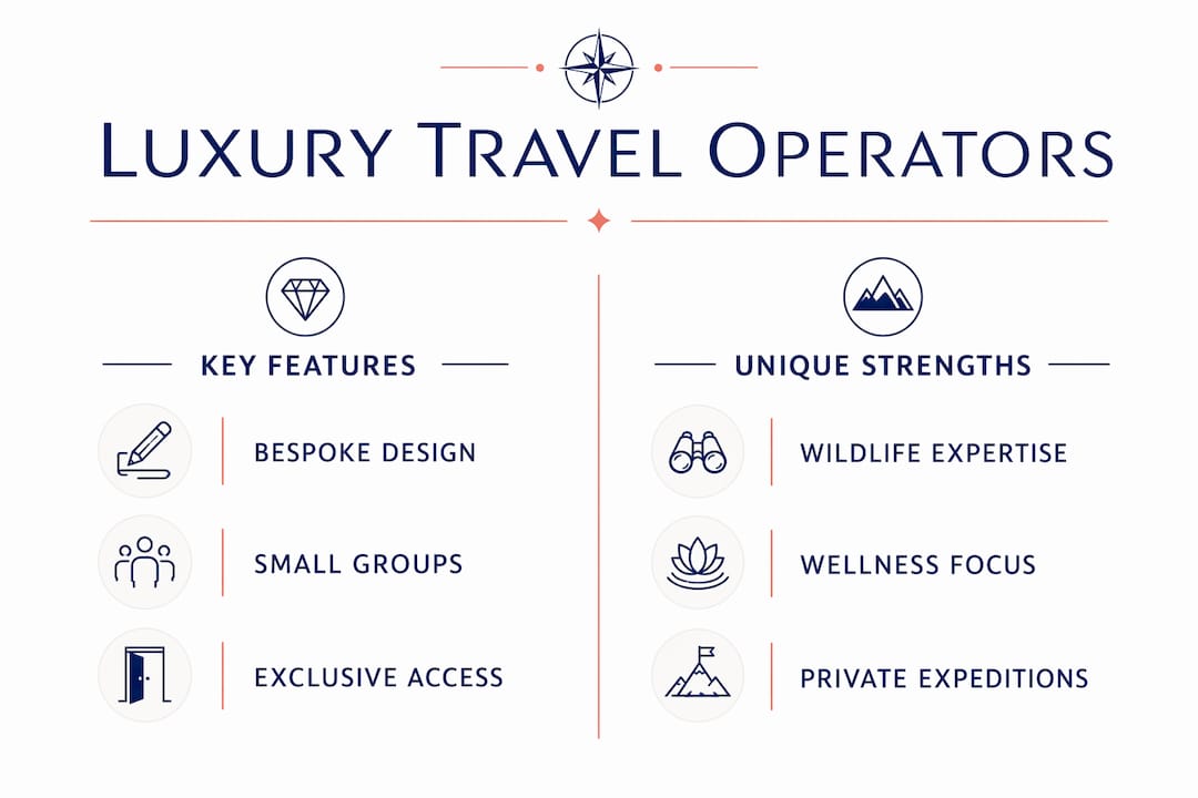 Infographic comparing luxury travel operator features