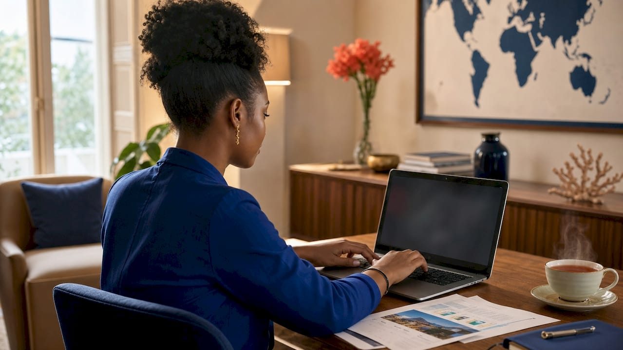 Concierge crafting personalized travel itinerary