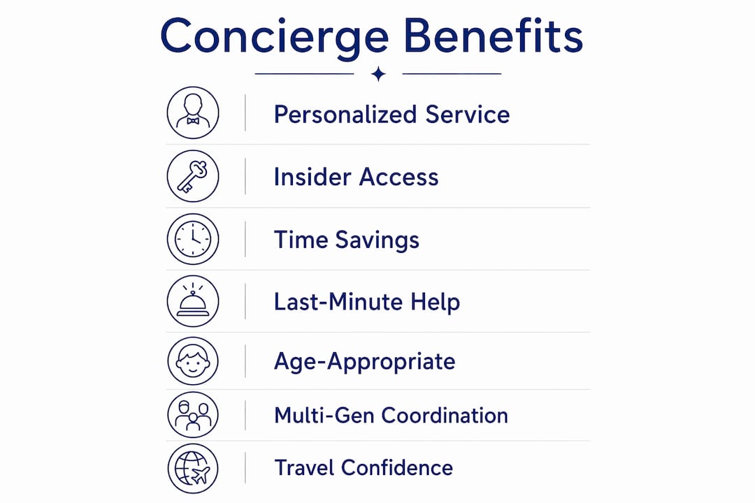 Infographic showing concierge service benefits