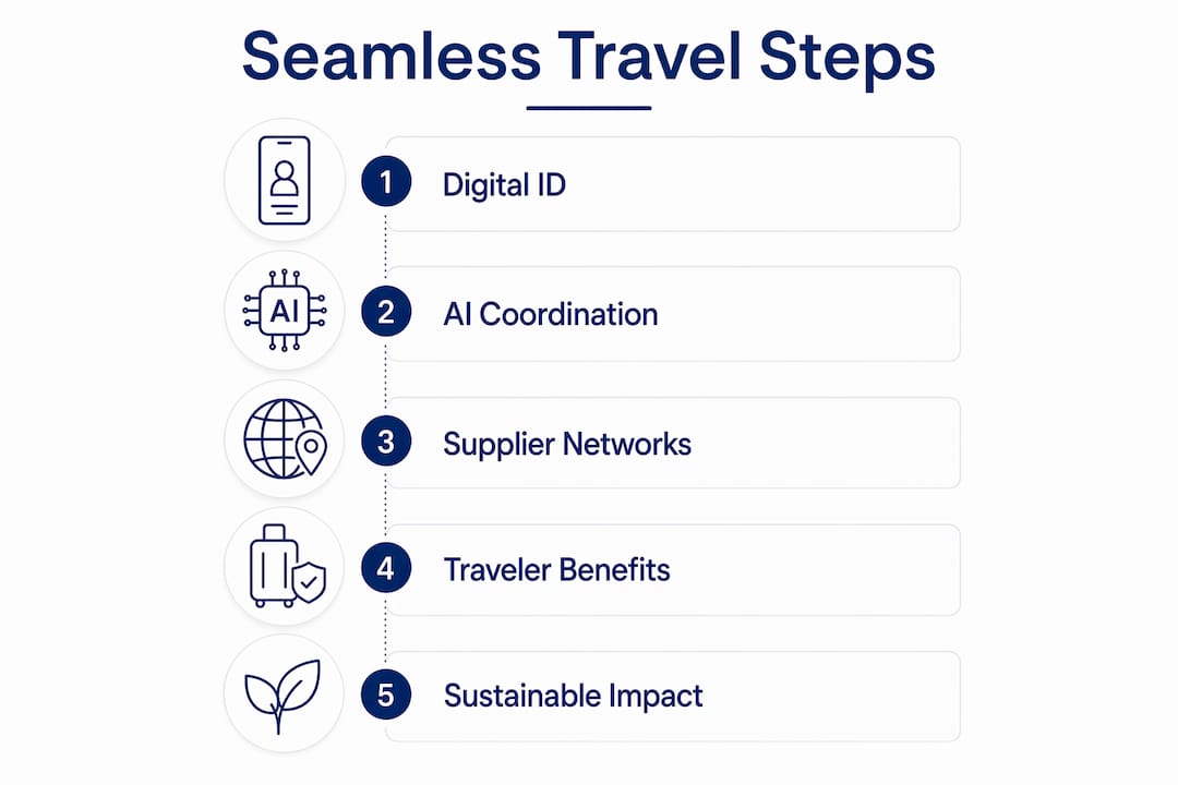 Infographic showing key steps of seamless travel process
