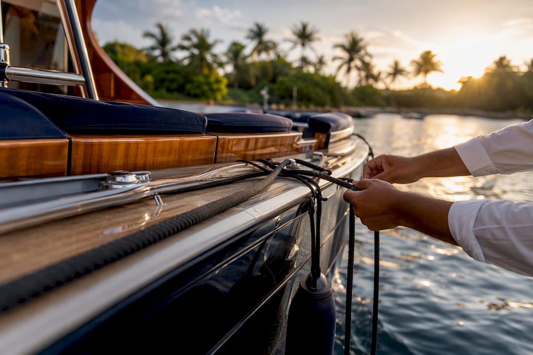 Tender boat preparing for signature shore excursion