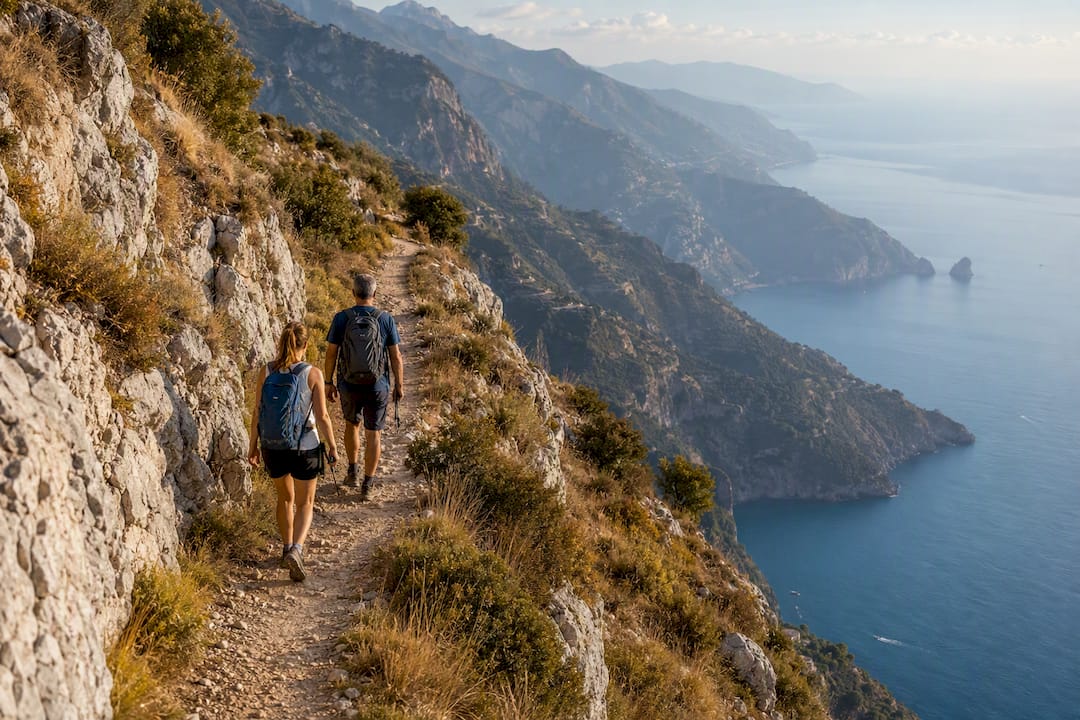 Hikers on the Path of the Gods