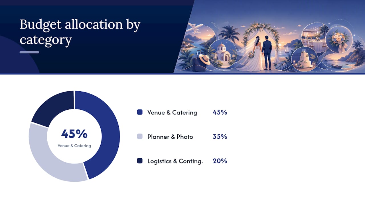 Destination wedding budget category proportions
