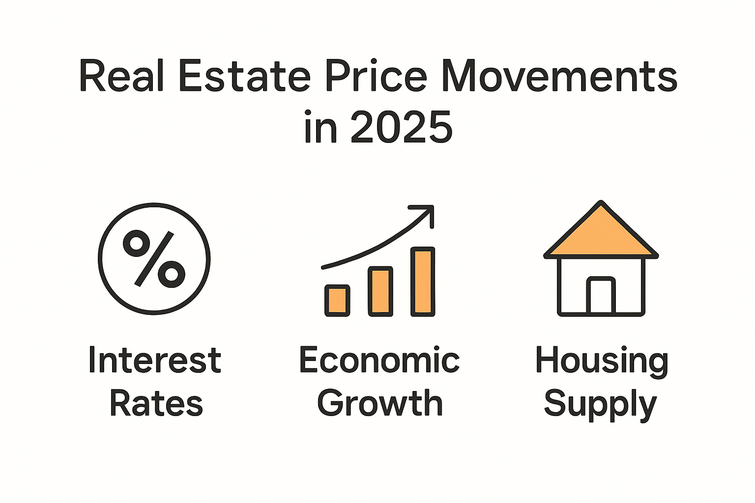 Key factors influencing real estate price movements infographic