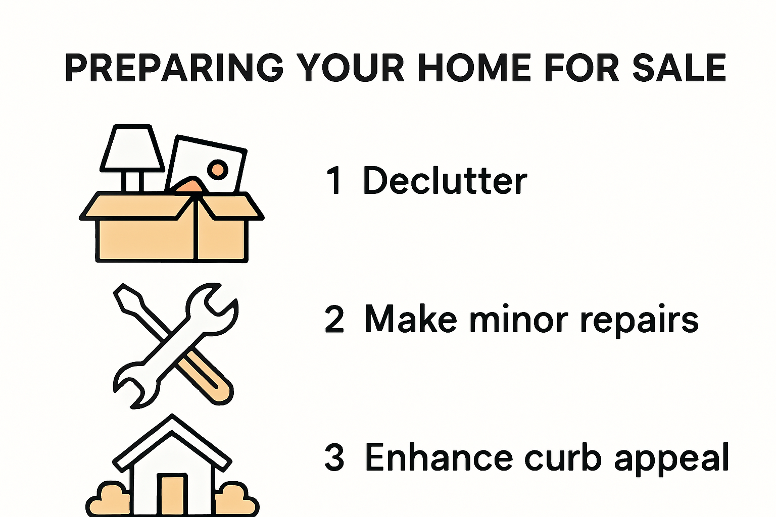 Checklist for preparing your home for sale infographic
