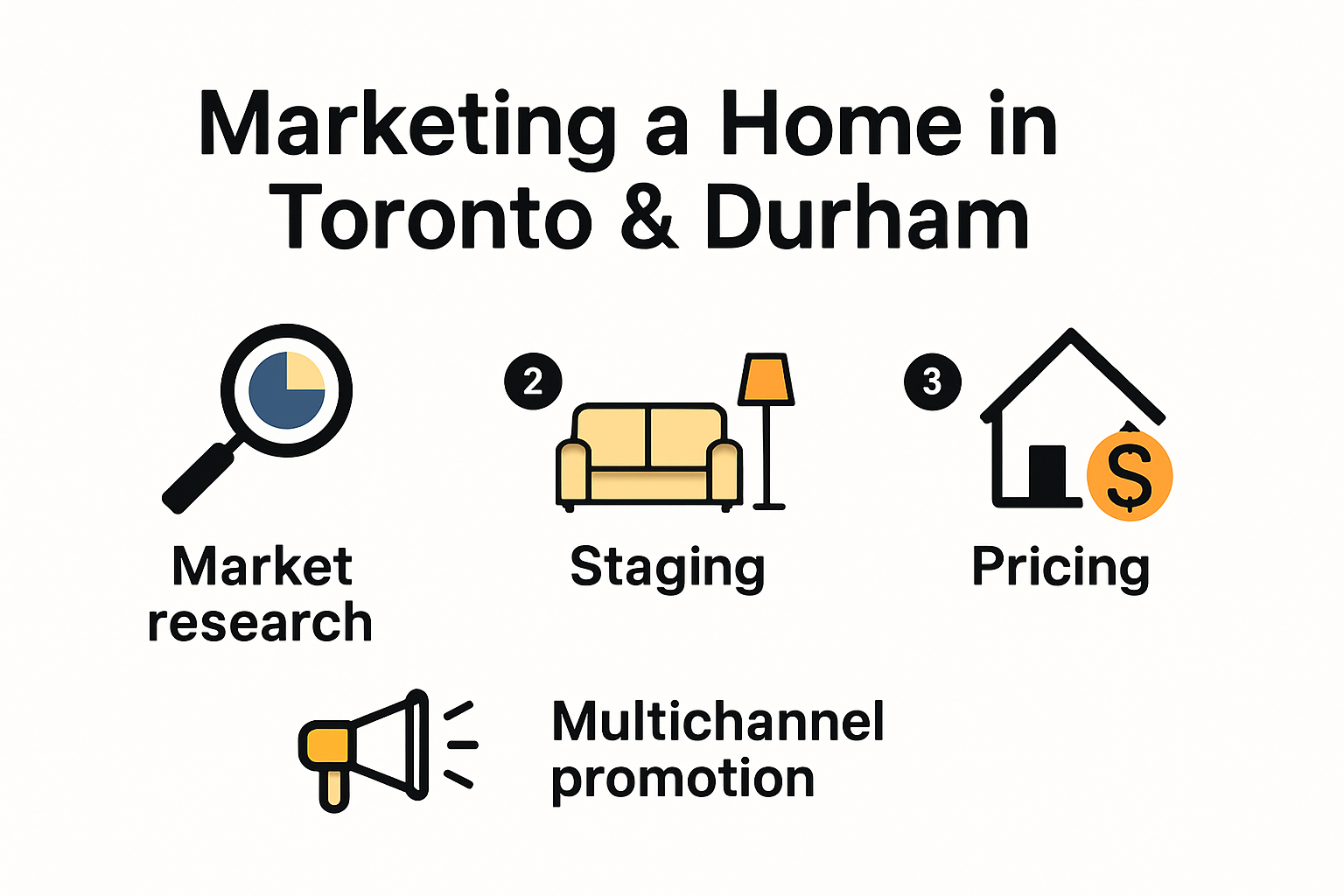 Infographic showing how to market a home step by step
