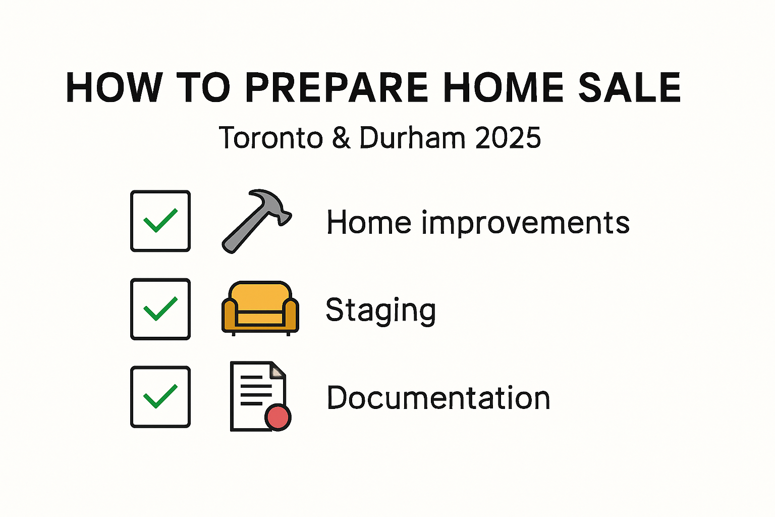 Checklist infographic for preparing home sale