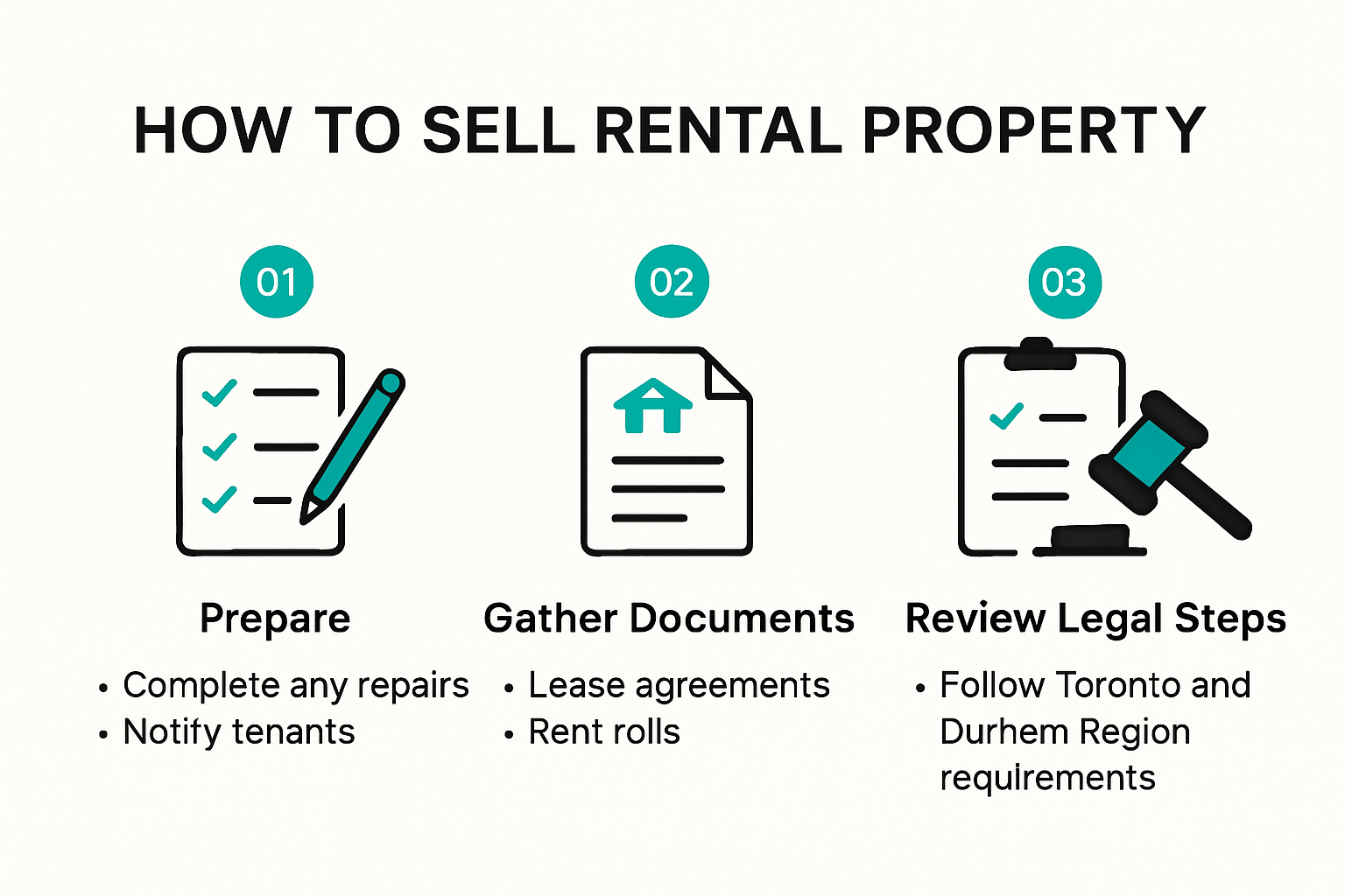 Infographic on steps to sell rental property