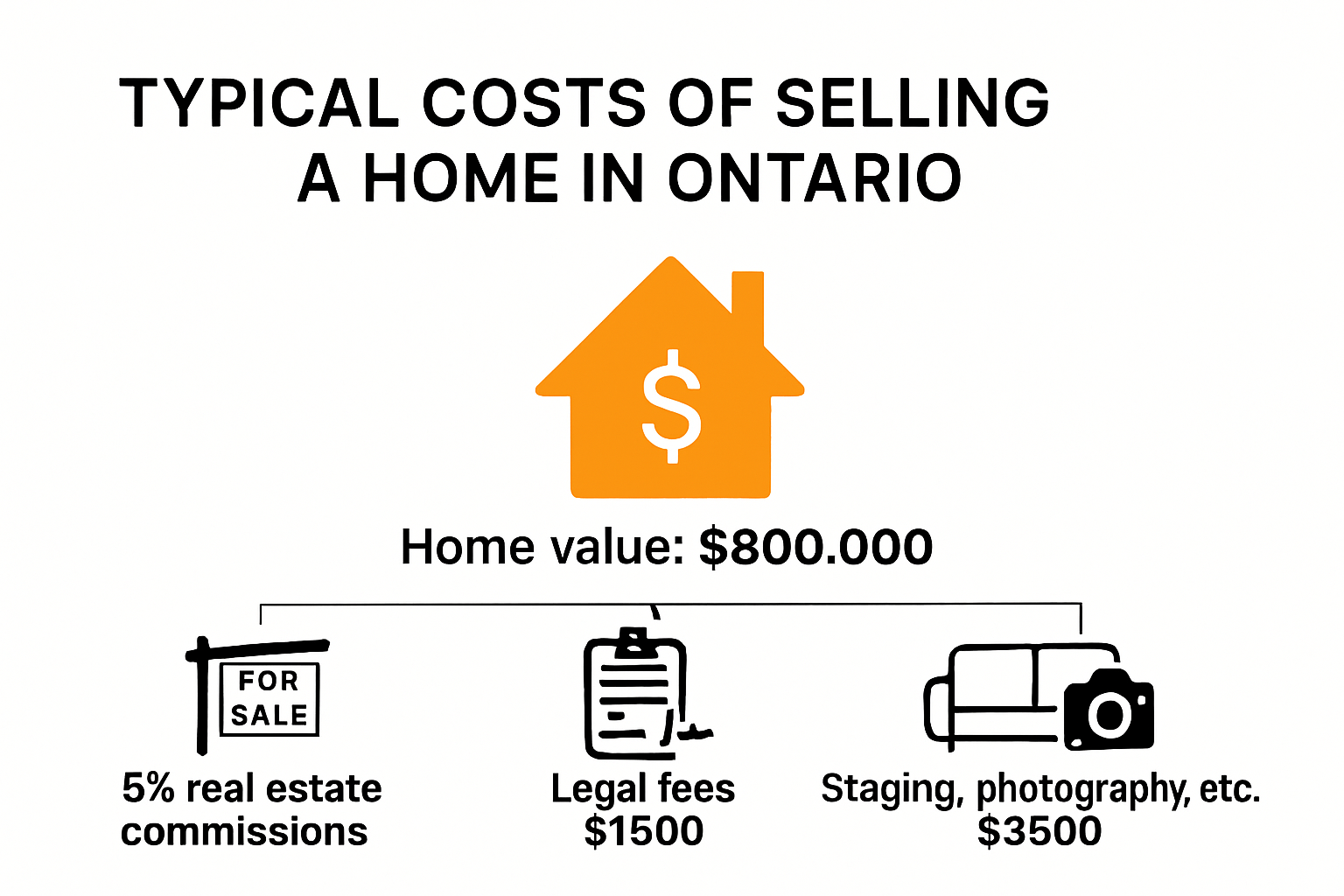 Infographic outlining cost to sell home in Ontario