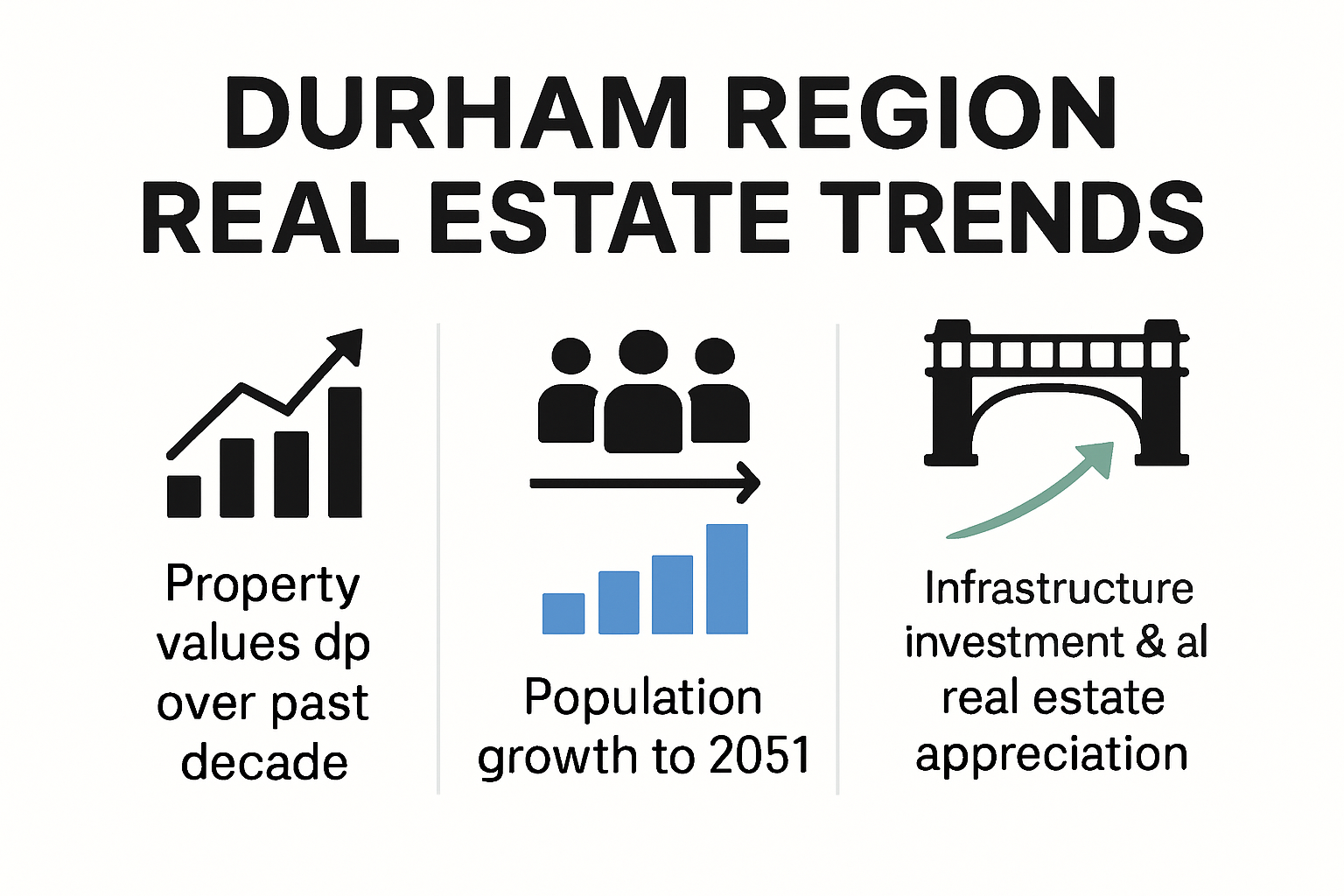 Infographic showing Durham property growth trends and projections