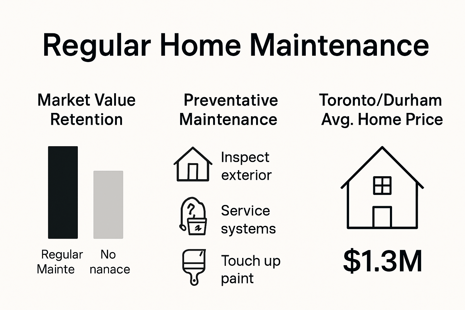Infographic showing impact of maintenance on home value