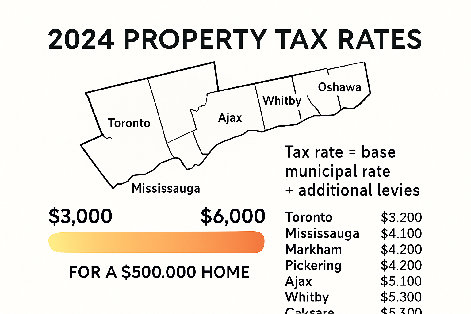 Property tax rate comparison by Ontario municipality