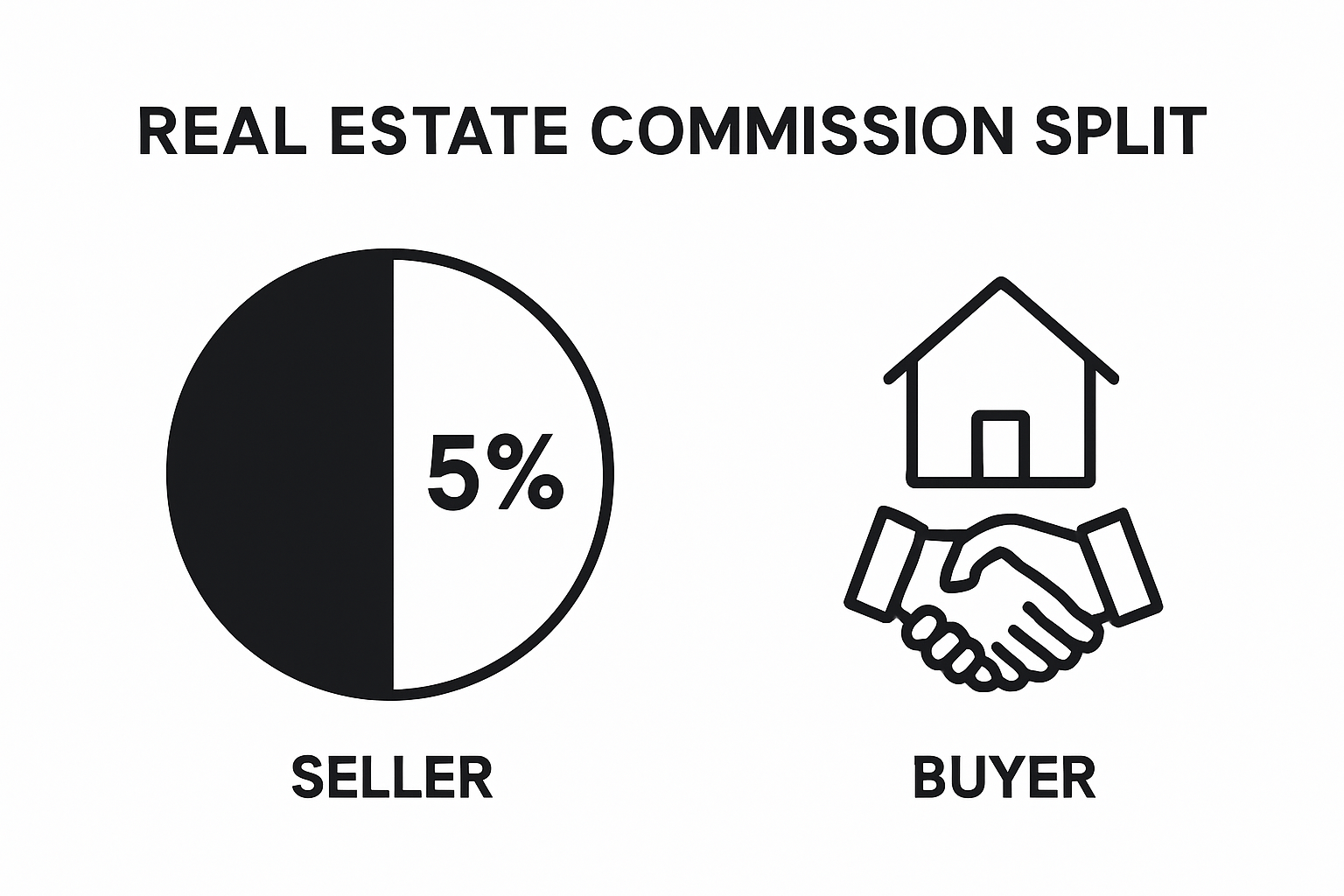 Visual comparison of real estate commission split between agents