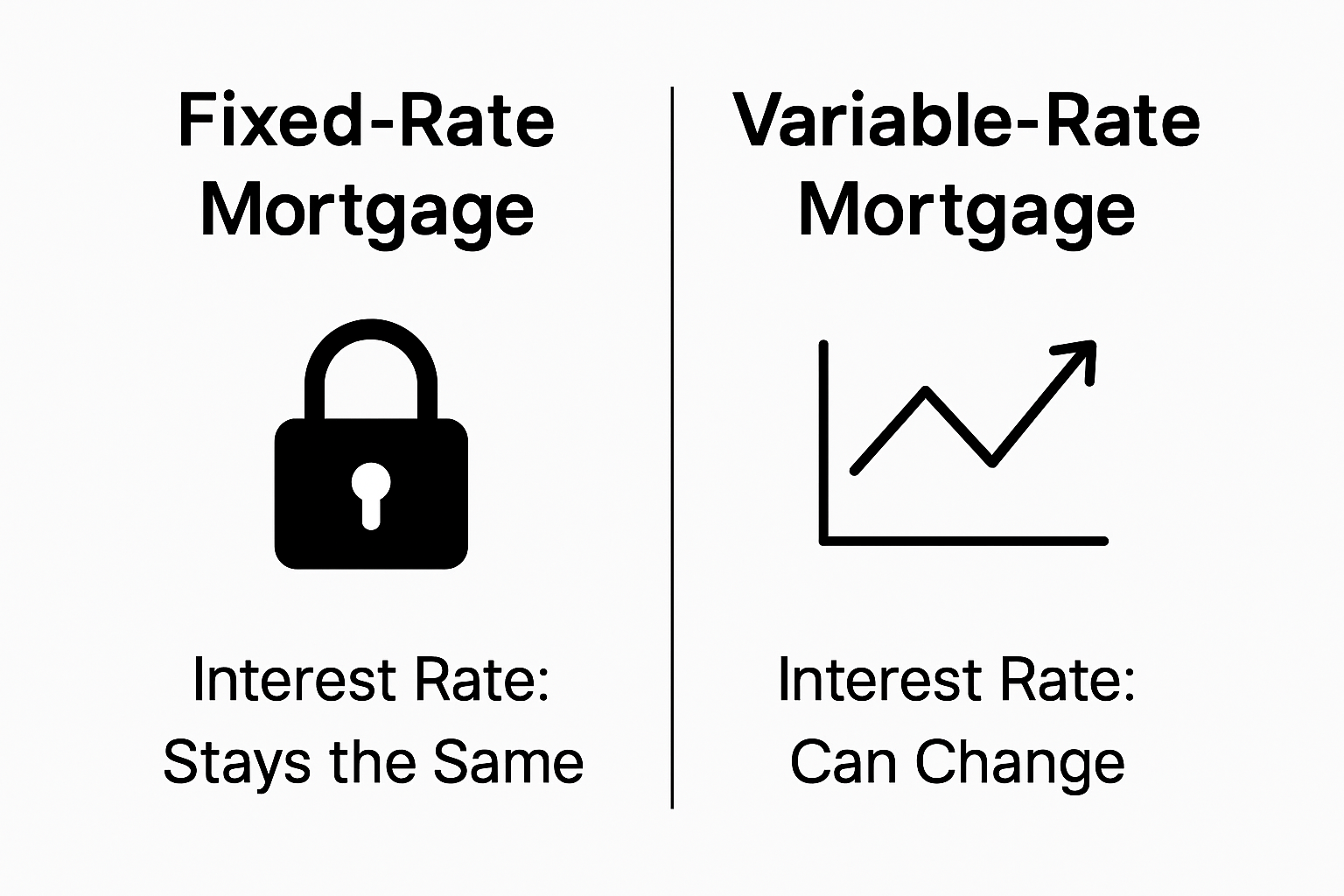 Fixed vs Variable mortgage rate visual comparison infographic