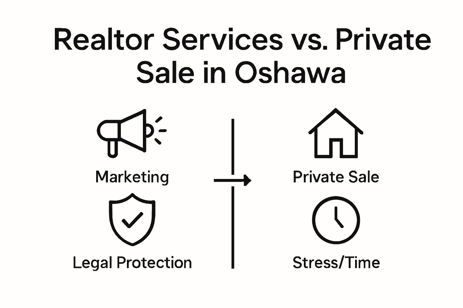 Infographic comparing Realtor vs private real estate sales in Oshawa