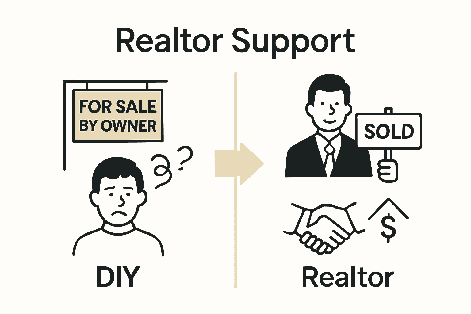 Infographic comparing DIY home selling versus using a Realtor in Oshawa