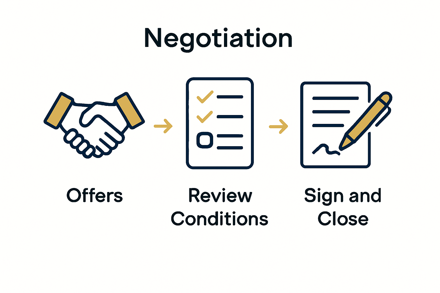Infographic illustrating home sale negotiation steps