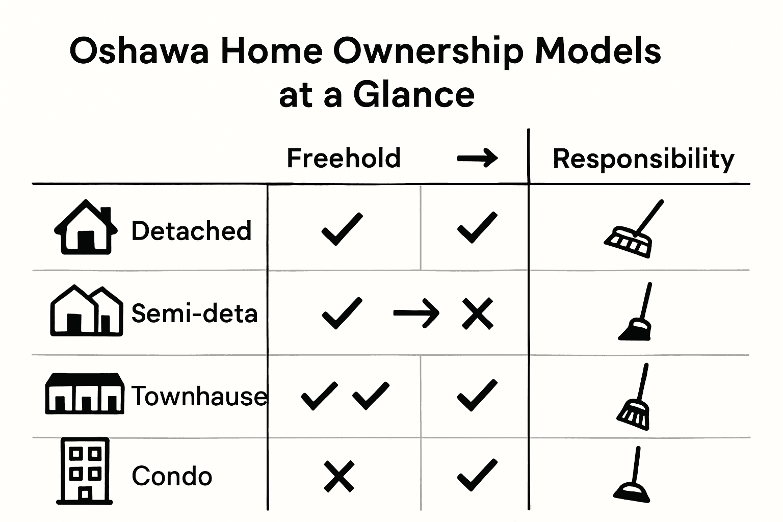 Visual comparison of Oshawa home ownership models