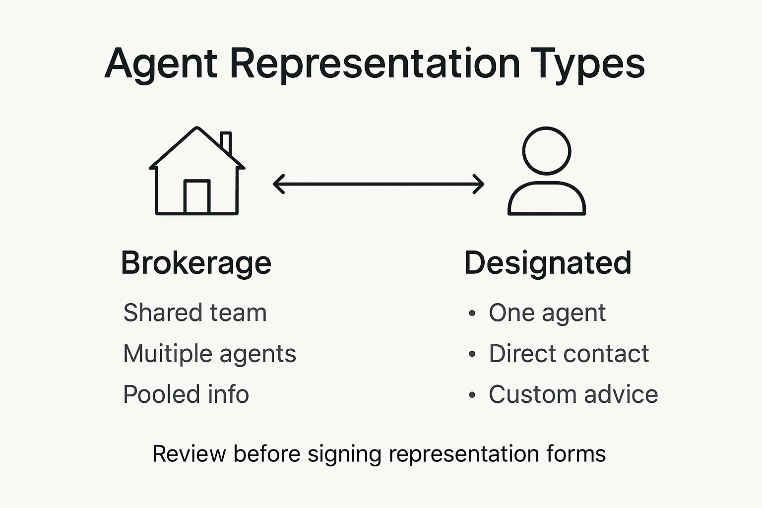 Infographic comparing real estate agent representation