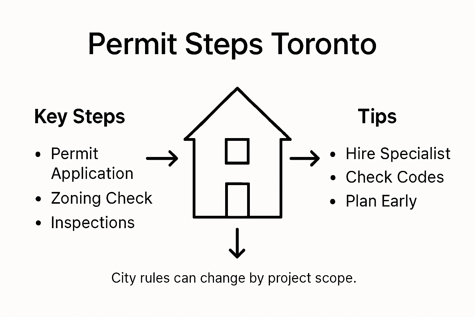Infographic showing Toronto permit steps summary