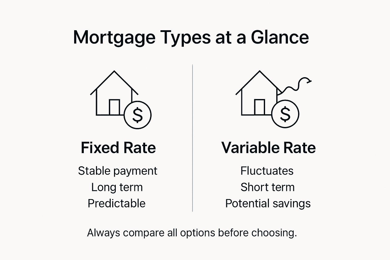 Infographic comparing mortgage types in Oshawa