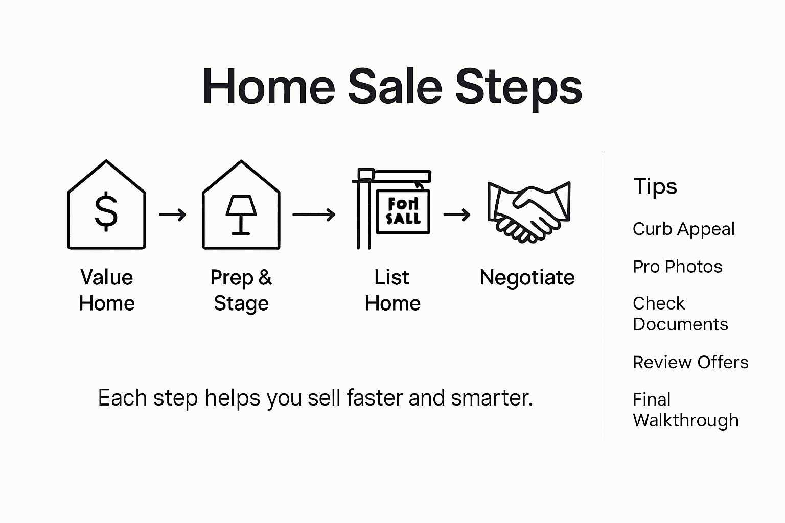 Infographic of five steps to sell home