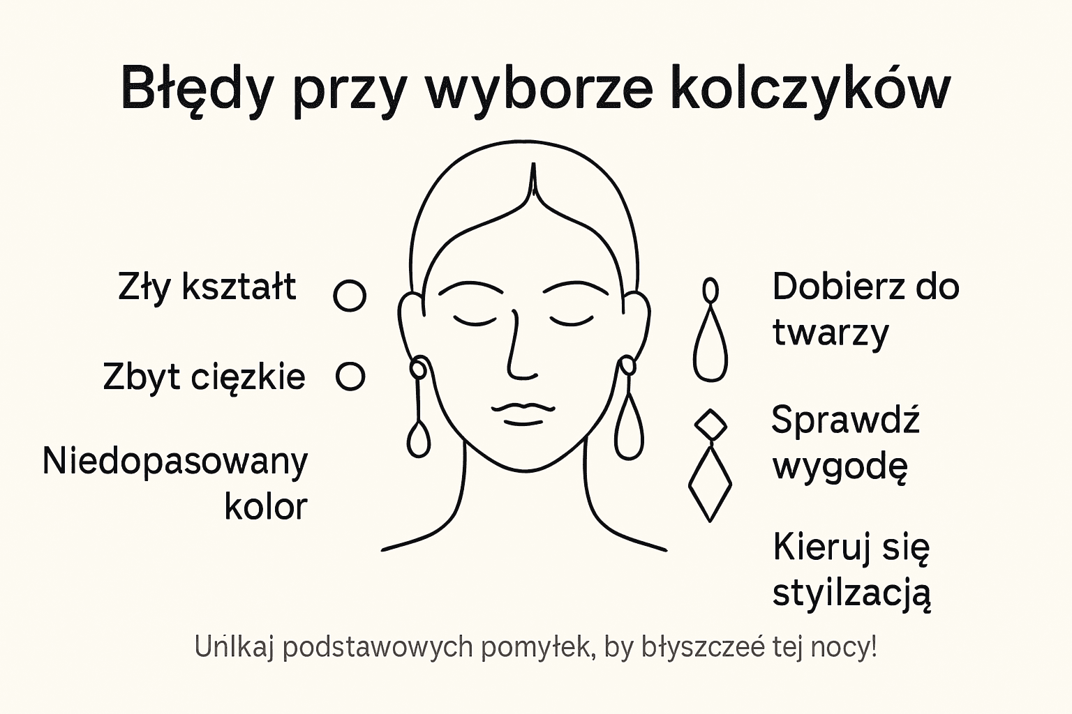Infografika: Najczęstsze wpadki przy wyborze kolczyków na sylwestrową noc