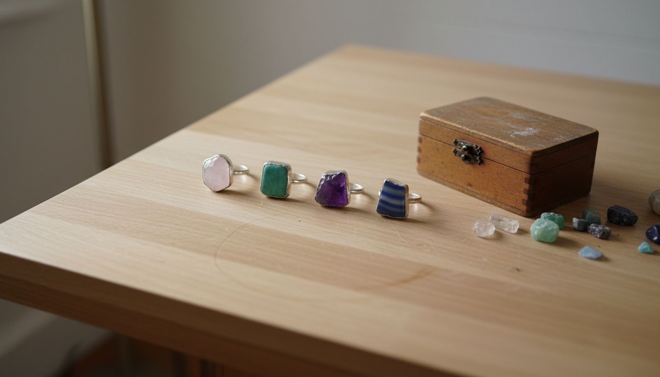 Srebrna biżuteria ozdobiona prawdziwymi kamieniami szlachetnymi