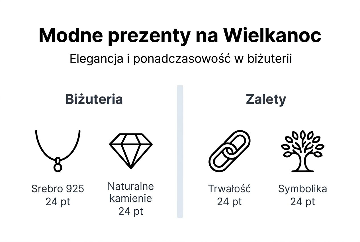 Infografika z inspiracjami na stylowe i eleganckie prezenty wielkanocne
