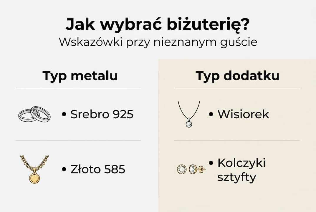 Infografika prezentująca najpopularniejsze rodzaje biżuterii