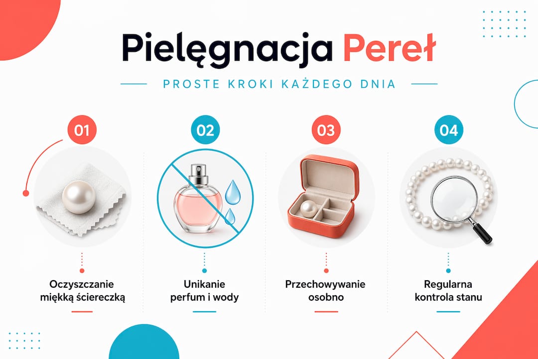 Infografika: jak dbać o perły – praktyczny przewodnik krok po kroku