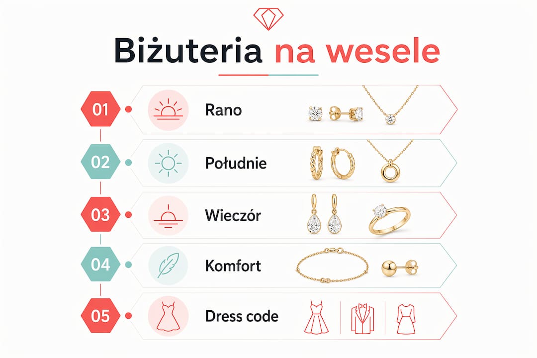 Infografika: jak krok po kroku dobrać idealną biżuterię na wesele